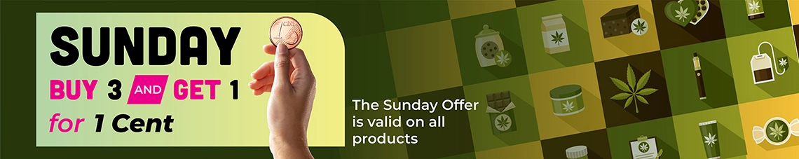 Cannabis 21+ Mission Valley Sunday Offer - Buy any 3 of the same product and get 1 for a cent