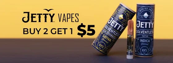 Jetty Vapes offer - Buy 2 Get 1 at 5$