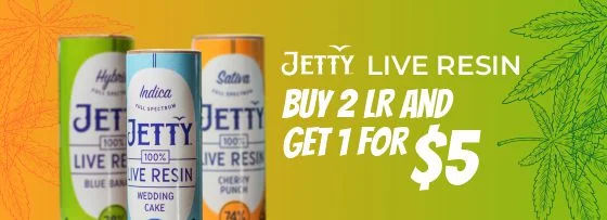Jetty Live Resin Offer: Buy 2LR and get one for 5$