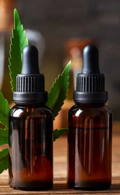 Cannabis concentrates in typical small dropper bottles
