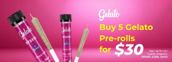 Buy 5 Gelato pre-rolls for $30