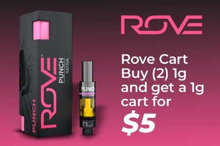 Rove Cart. Buy 2 (1 gram) and get a 1 gram cart for $5