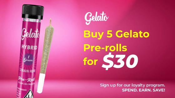 Buy 5 Gelato pre-rolls for $30