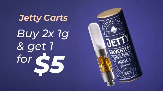 Jetty Carts. Buy 2x 1 gram and get 1 for $5 at Fisherman's Warf, the San Francisco Cannabis Dispensary from Cannabis 21 Plus